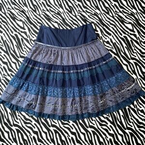 Elegant Blue Tiered Skirt